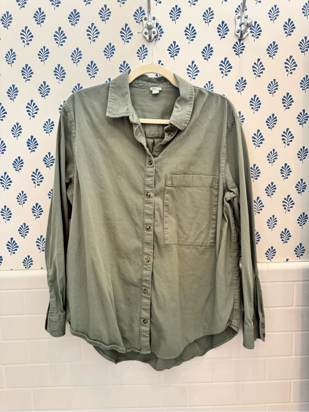 aerie Olive Green Button-Down Shirt